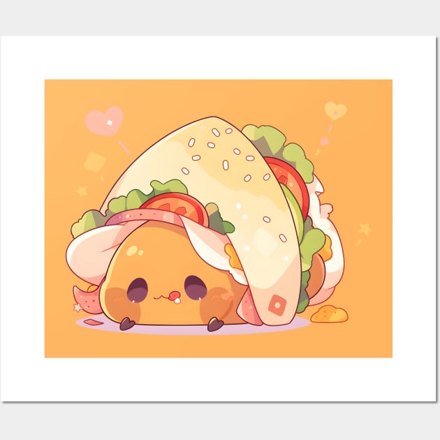 Taco-licious Fun with Chibi Taco Monster Wall Art by Chibidorable